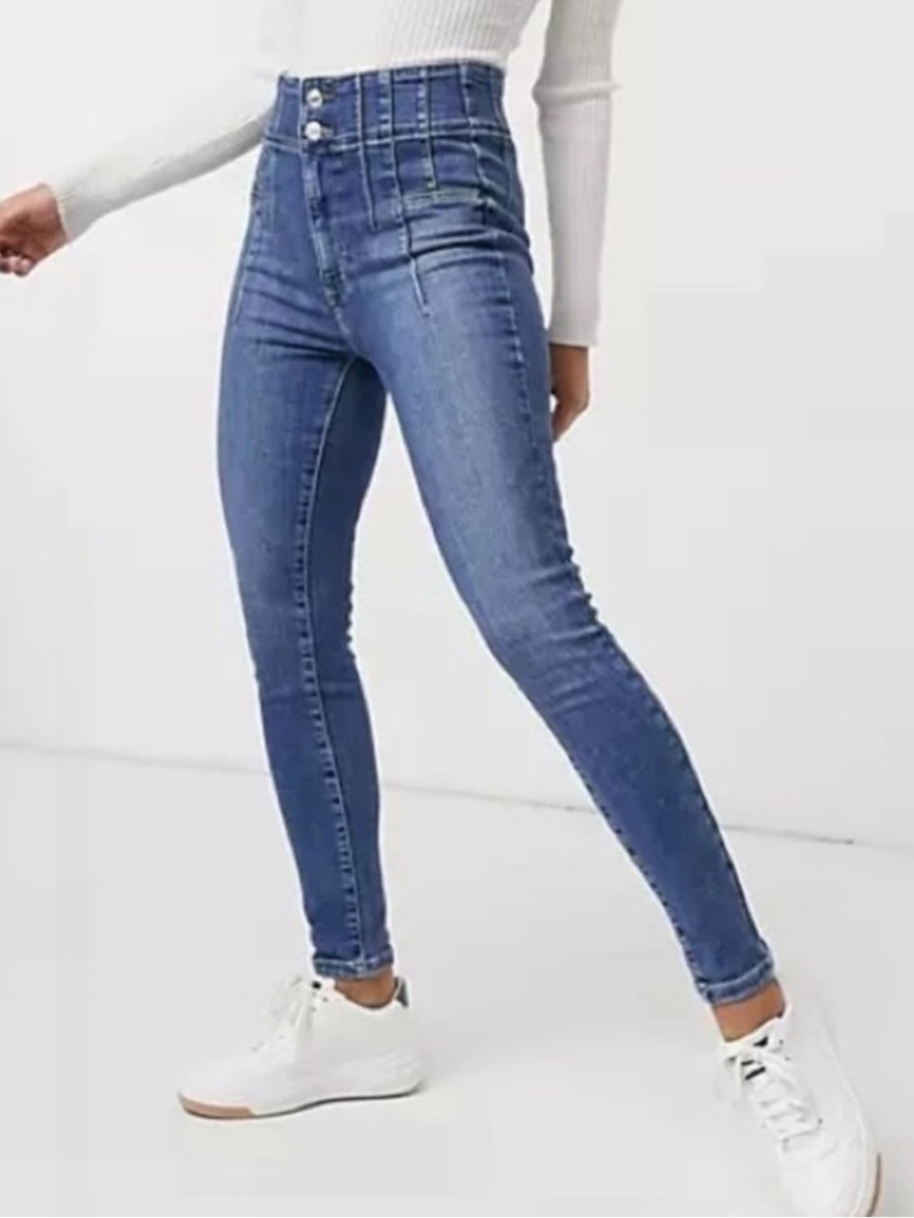 Free People We The Free Jayde High Rise Skinny Jeans Size 28 Medium Wash Boho